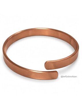 Pure Copper Hammered Cuff Bracelet Adjustable Open Bangle